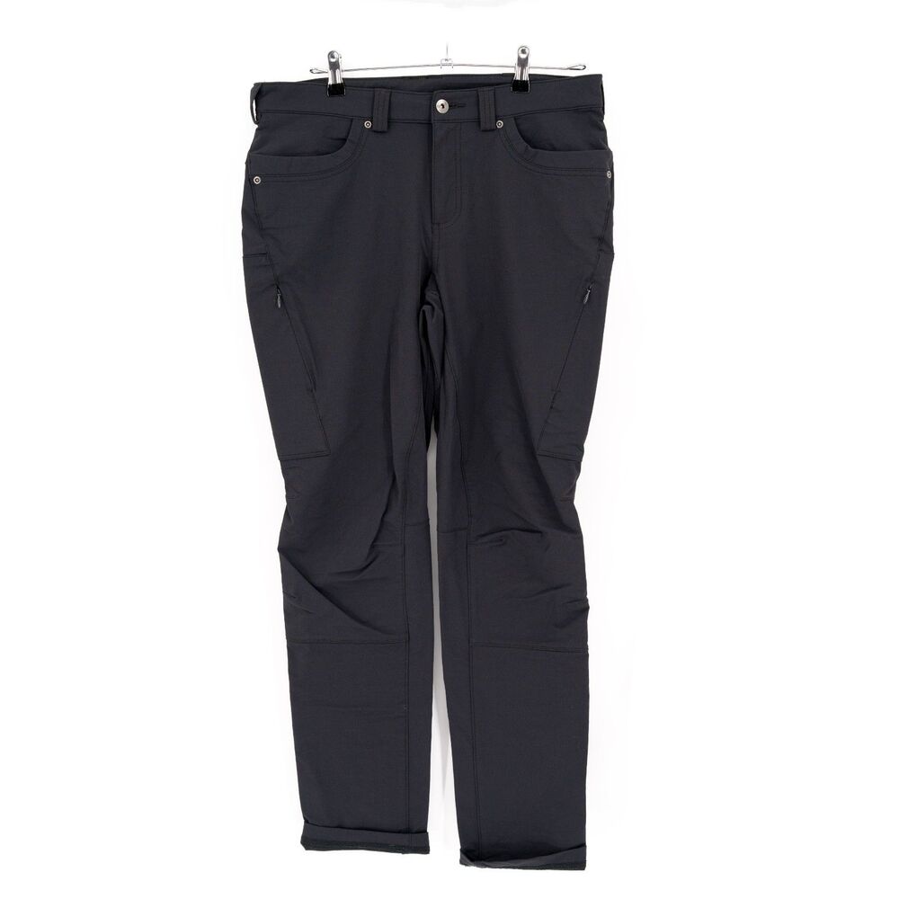 Duluth Womens 12 / 31 Pants Fleece Lined Water Resistant Straight Leg Dark Gray